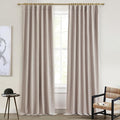 QJmydeco Flax Linen Curtains for Living Room 2 Panels Set, 8-3/4 ft Long Thick by QJMYDECO