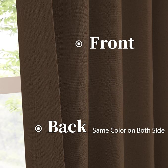 Brown Linen Textured Blackout Curtains 120 Inches Long - Image 4