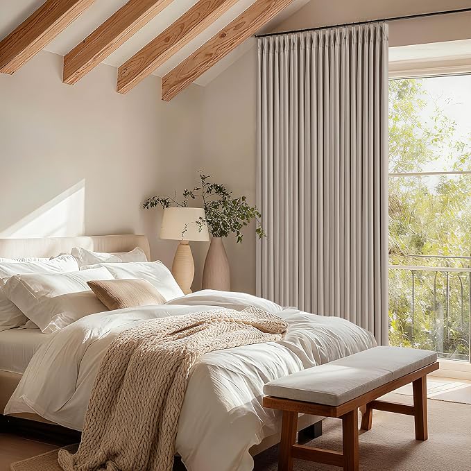 70 Inch Wide Blackout Curtains 90 Inches Long Pinch Pleated Burlywood Birch | - Image 8