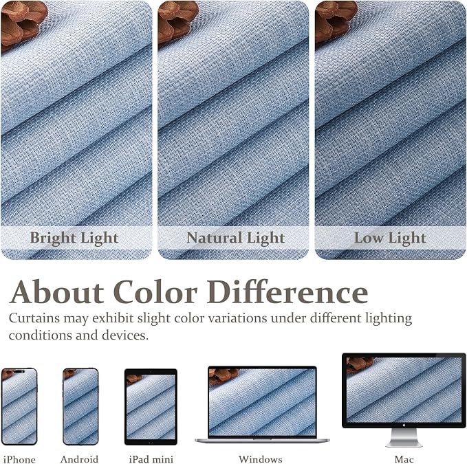 Custom Pale Blue 102 Inch Blackout Curtains - Image 10
