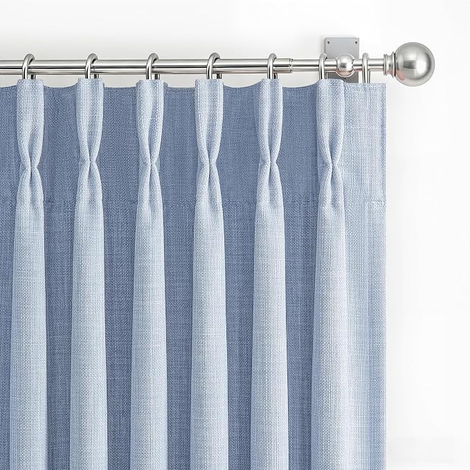 Blackout Baby Blue Viral Curtains by PleatedDrapes
