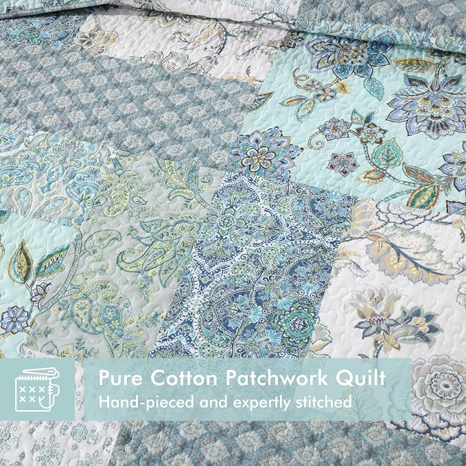Etwel 100% Cotton Patchwork Queen Size Quilt Set - Image 2