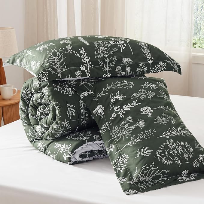 Bedsure Dark Olive Full Comforter Set - Image 7