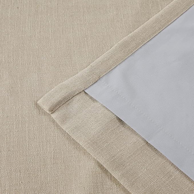 Vision Home Sand Pinch Pleated Full Blackout Curtains Linen Blended Room - Image 8