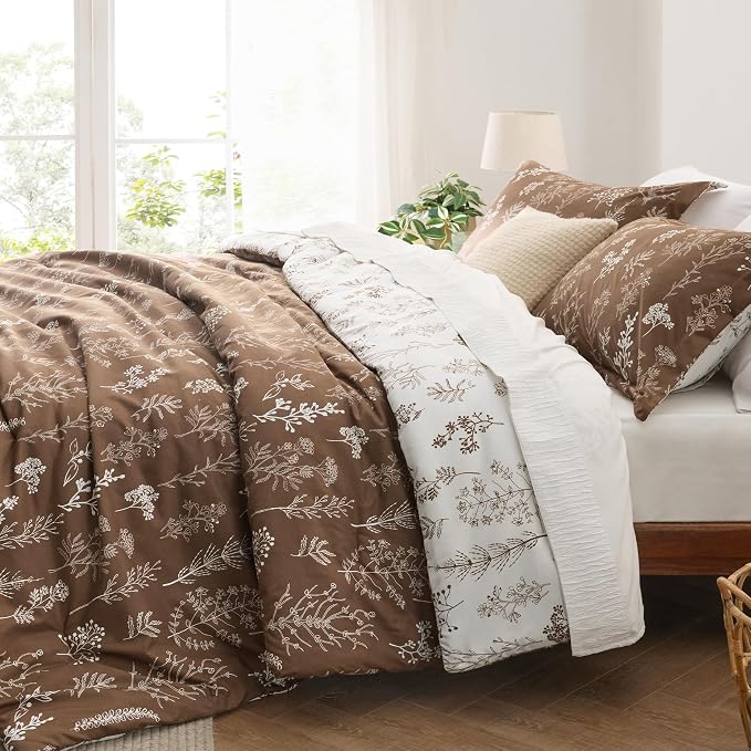 Bedsure Dark Brown Twin/Twin XL Comforter Set - Image 4