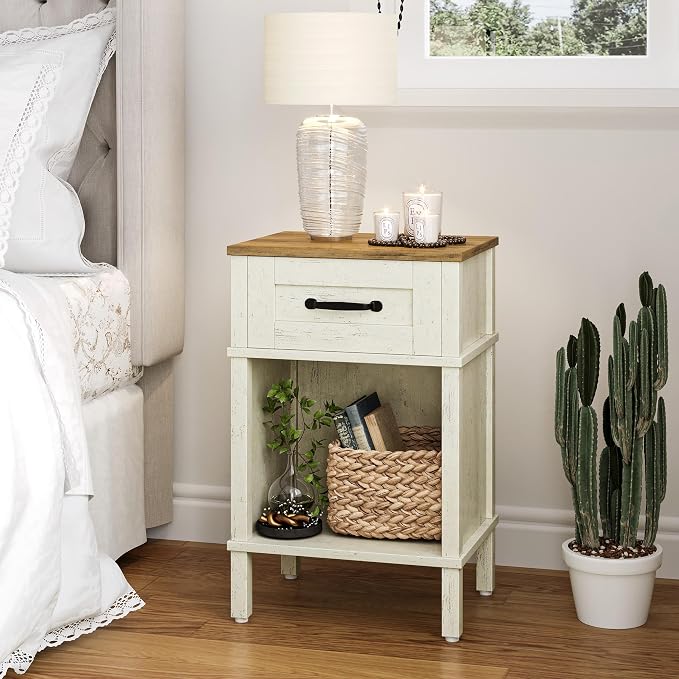 White Farmhouse Nightstands, Nightstand - Image 3