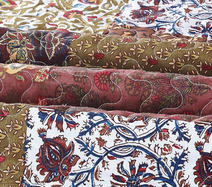 SLPR - Red Riches Patchwork Quilt Set, Fall Bedding, King - Image 4