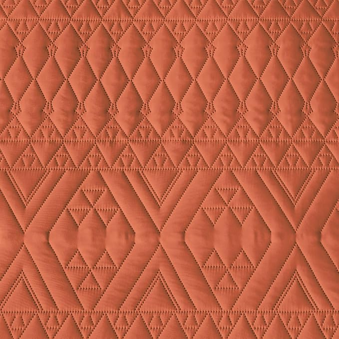 akkialla Full/Queen Size Quilt Bedding Set, Burnt Orange Lightweight Microfiber - Image 8