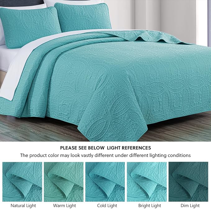 Chezmoi Collection Austin 3-piece Oversized Bedspread Coverlet Set | Oversized - Image 5
