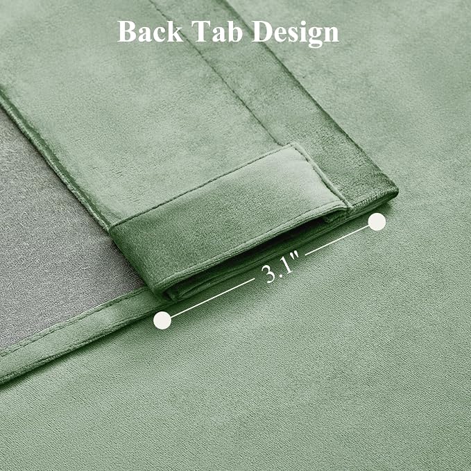Sage Green Velvet Blackout Curtains 102 Inches - Image 7