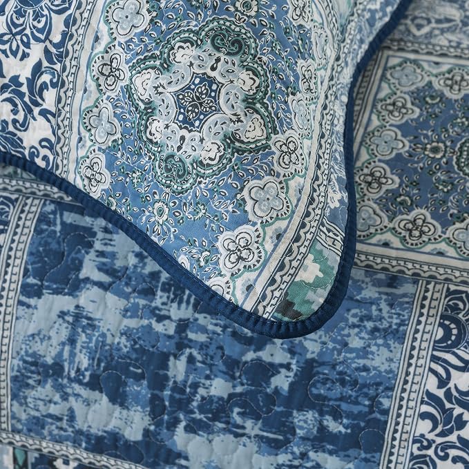 Etwel Cotton Patchwork California King Quilt Set - Image 7