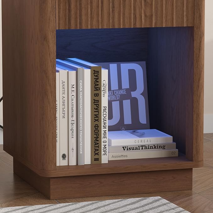 Akxomel Fluted Nightstand Bedside Table - Image 8