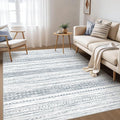 Nakagishi Boho 5x7 Area Rug Living Room Rugs Machine Washable White Blue | Soft by NakagishiAreaRug