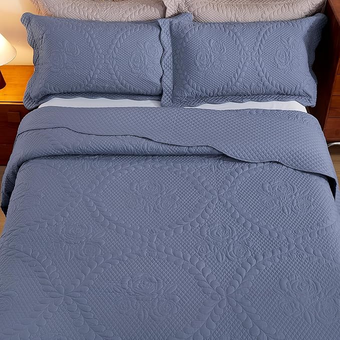EVENHUG Oversized King Bedspreads California King Quilt Set - Image 4