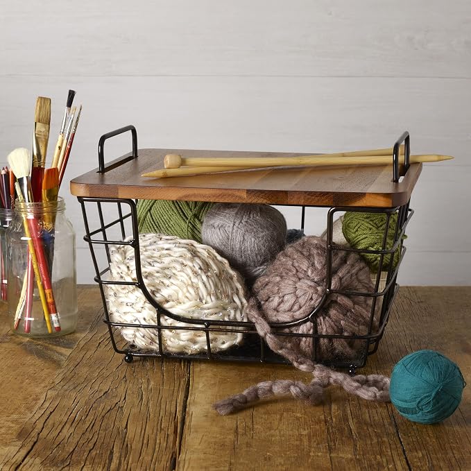 Gourmet Basics by Mikasa Madam Metal Stacking Nesting Rectangular Basket - Image 2