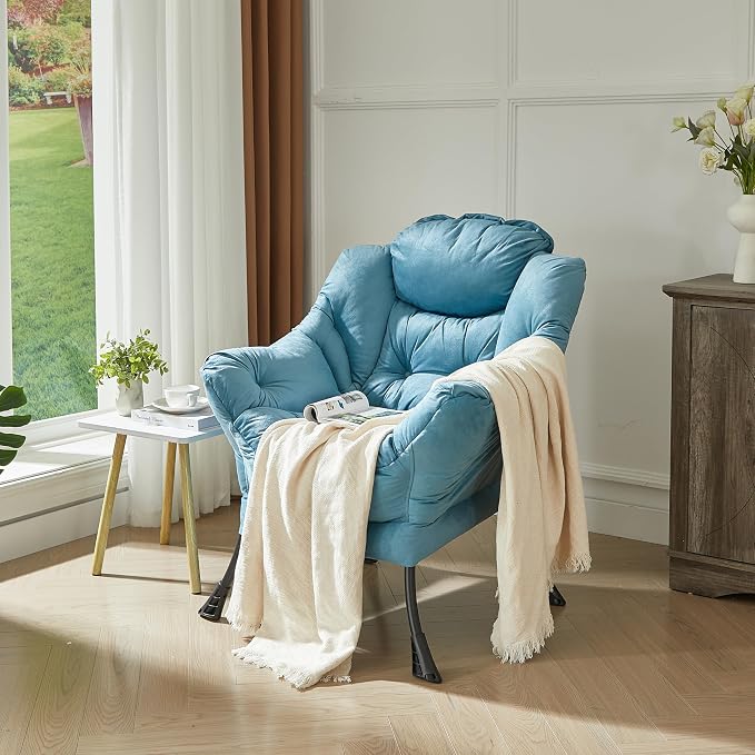 HollyHOME Lazy Chair with Armrest and Side Pocket, Comfy Accent Lounge Chair - Image 6