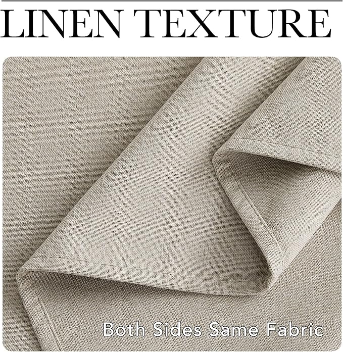 NICETOWN Farmhouse Style 100% Blackout Natural Faux Linen Curtains 90 inches - Image 7