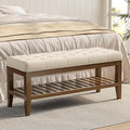REONEY Bedroom Bench, Tufted Button Window Seat, by REONEY