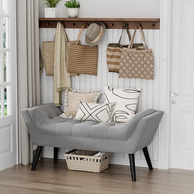Tufted Bed Bench Fabric Ottoman Footstools - Image 9