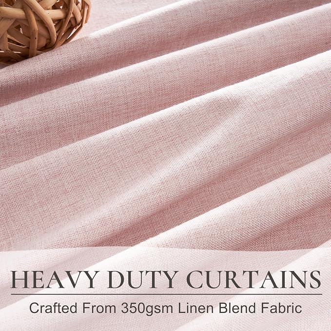 100 Inch Long Baby Pink Curtains 2 Panels Set - Image 3