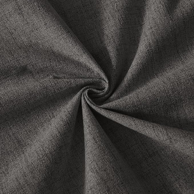 RYB HOME Pinch Pleated Back Tab Curtains Linen Textured 100% Blackout Curtains - Image 9