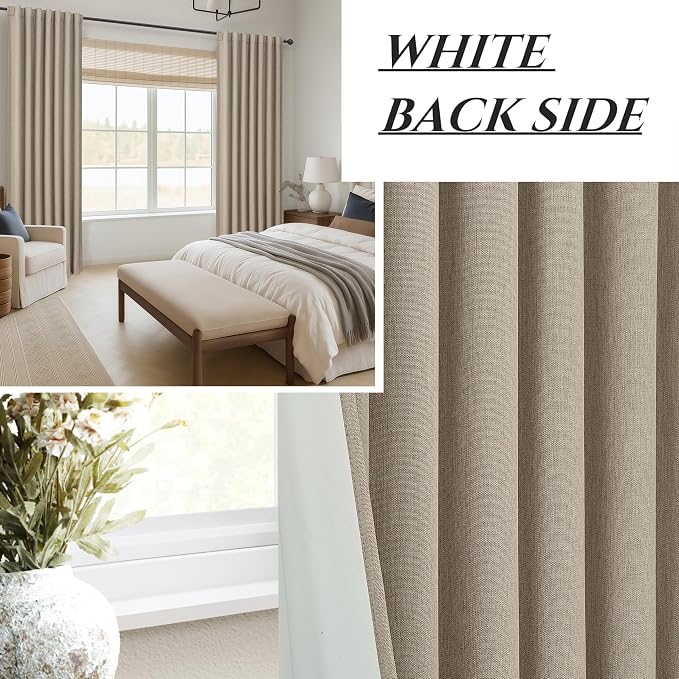 GreyBeige Modern Neutral 92 Inch Blackout Sliding Glass Door Curtains Light and - Image 7