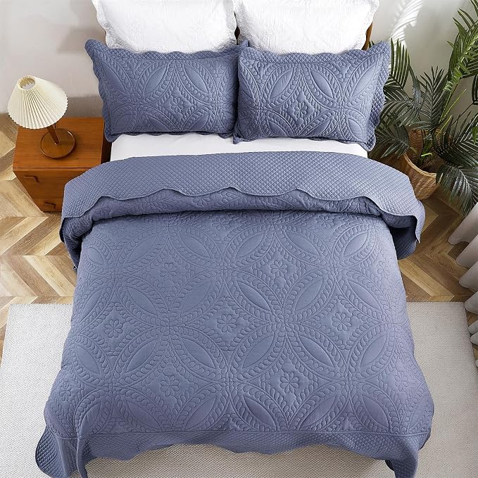Cmfshape Oversize King Size Bedspread 128"x120", 3 Piece California King Quilt - Image 6