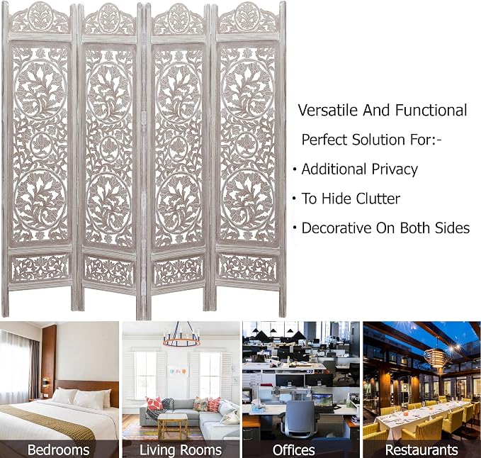 COTTON CRAFT Room Divider Wood Screen - Image 6
