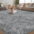 8x10 Area Rug for Living Room, Light Gray Fluffy Shag Non-Slip Bedroom Rugs | by Unknown