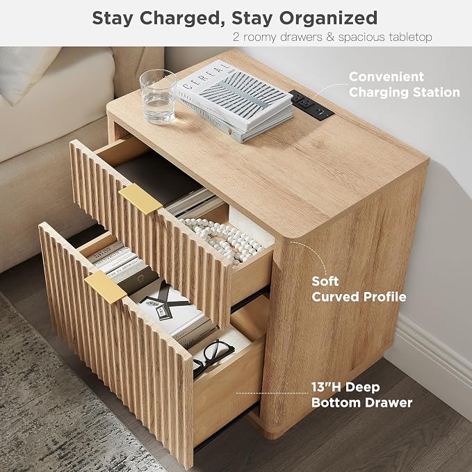 T4TREAM 23'' Fluted Nightstand - Image 4