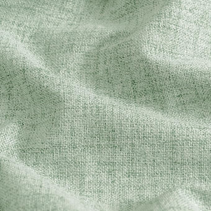 YoungsTex Sage Green Linen Blackout Curtains 68 Inch Length - Image 9