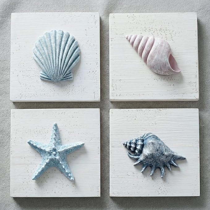 Tide and Tales 3D Seashell Wall Art, Coastal Bathroom Wall Decor, Textured 3D - Image 9