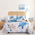 weigelia Coastal Quilt King Size, Nautical Lightweight Summer Bedding | Vintage by WEIGELIA