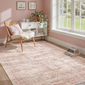 Soalmost 6x9 Area Rug for Living Room Washable Rugs Non-Slip Pink | Low-Pile by Soalmost