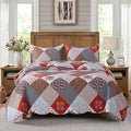 Floral Printed Quilt Sets 3-Piece Super Soft Lightweight King Size Bedspread by Travan