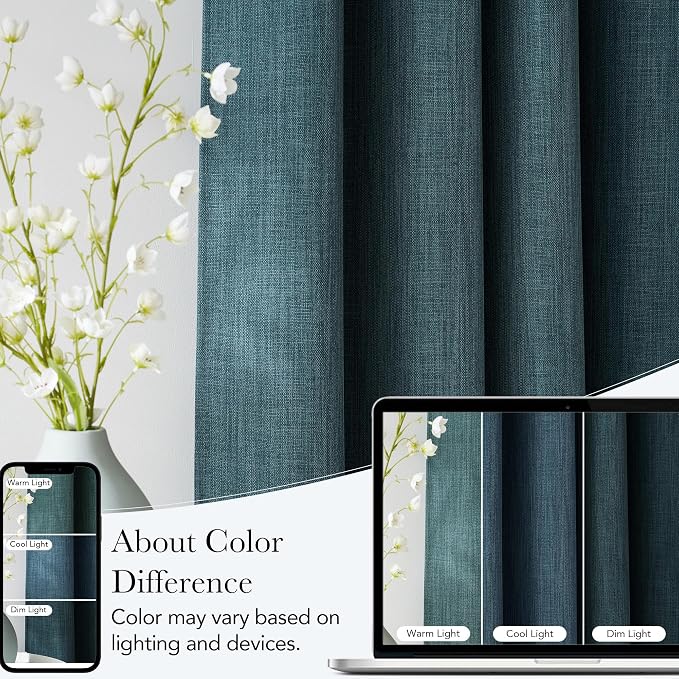 NICETOWN Greyish Blue Blackout Curtains 84 inches Long - Image 5