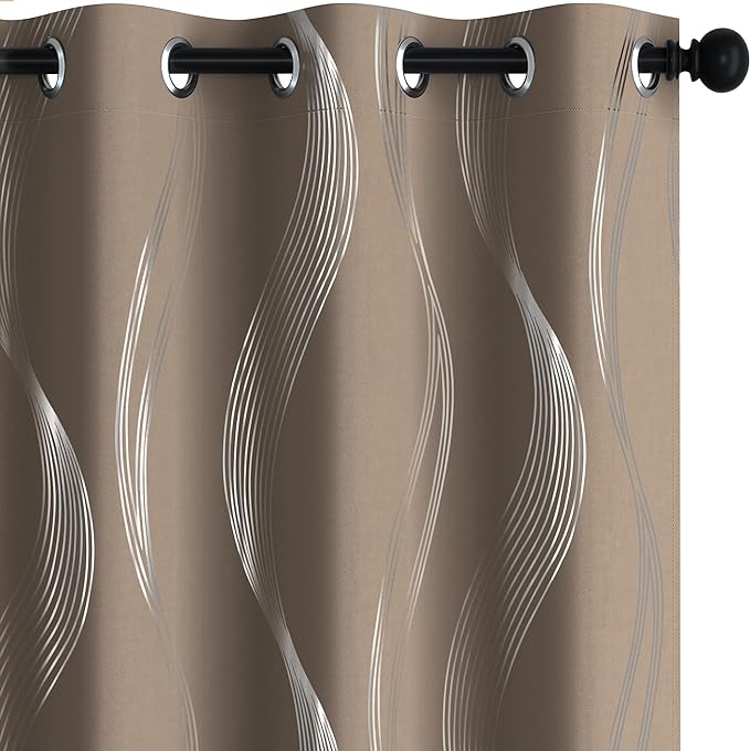 Deconovo Curtains for Living Room, Pattern Blackout Curtains 72 Inches Long | by Unknown
