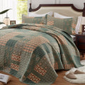 Quilt Set King Size 3 Piece Bedspread Lightweight Microfiber Floral Paisley by LEAONME