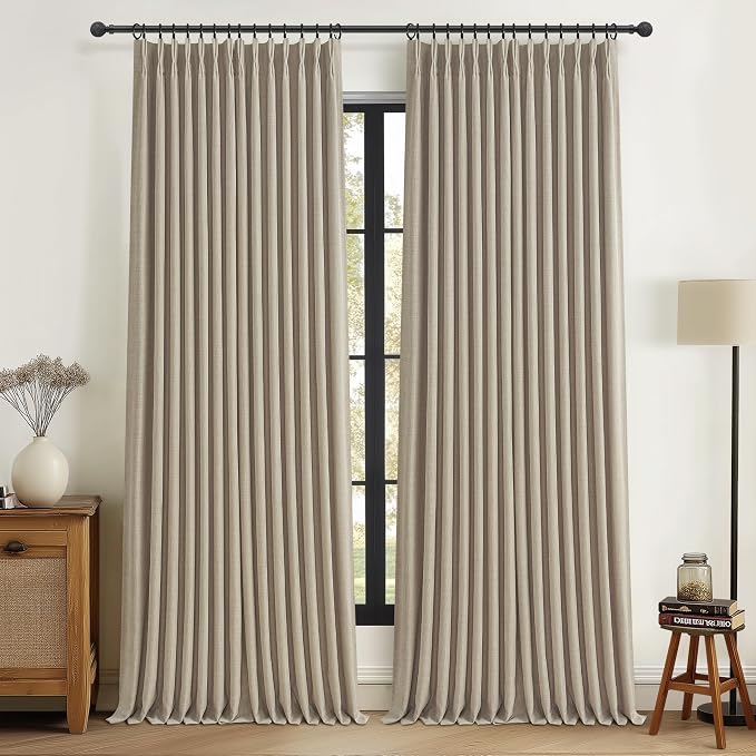 Greyish Beige Lush Decor Floor to Ceiling Viral Curtains 120 Inches Long by PleatedDrapes