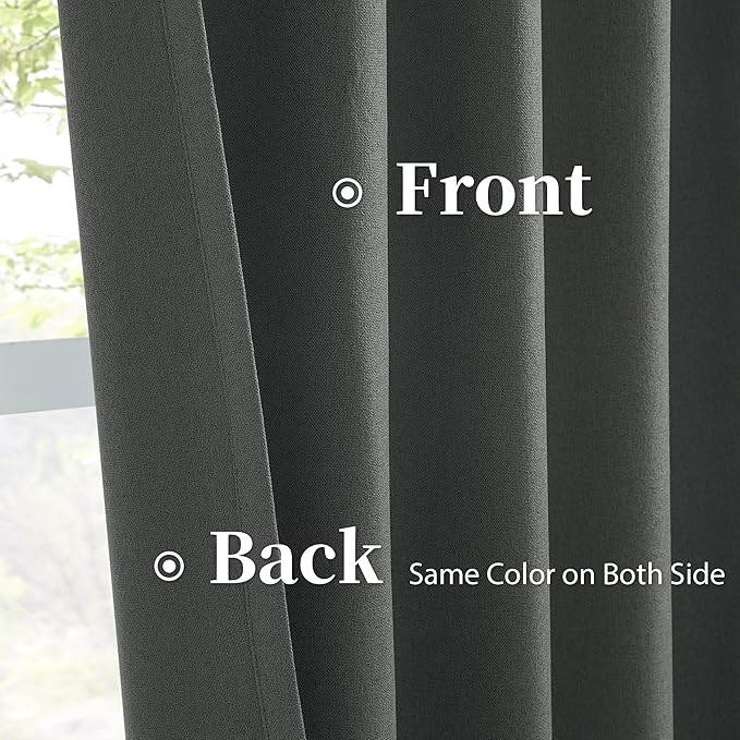 80 Inch Blackout Linen Curtains 2 Panels, Sun Heat Blocking Closet Curtains - Image 4