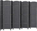 HOMCOM Room Divider 8 Panel Folding Privacy Screen 5.6' Tall Charcoal Gray | by HOMCOM