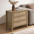 SICOTAS Rattan Nightstand with 3 Drawers, Large Boho Bedside Tables Bedroom | by SICOTAS