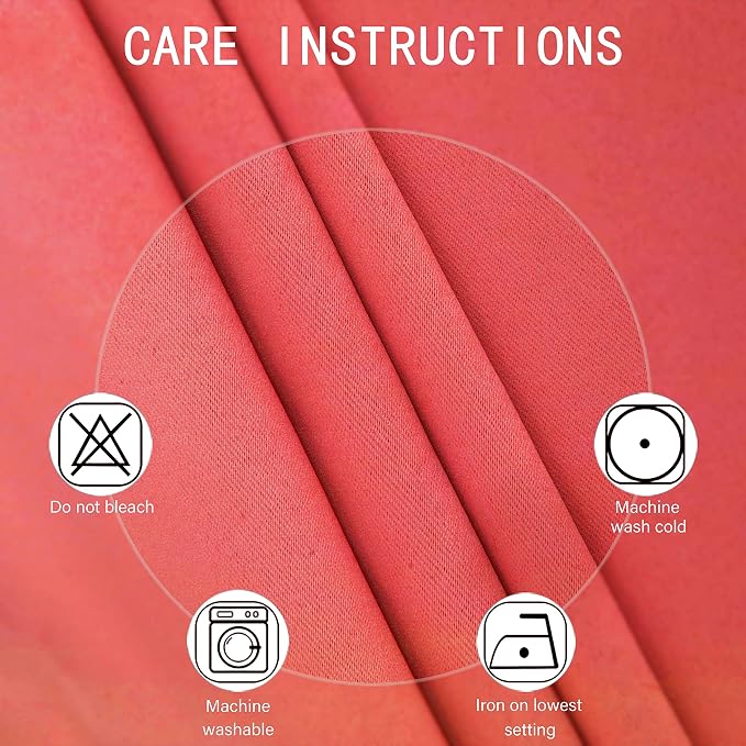100% Blackout Curtains 52 x 84 Inch/Coral Curtains 2 Panels - Image 5