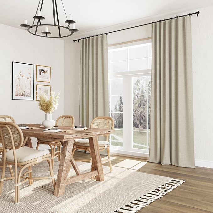 100% Blackout Linen Curtains for Bedroom 84 inches Long, Thermal Insulated Room - Image 8
