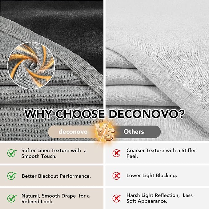 Deconovo 100% Blackout Curtains - Image 3