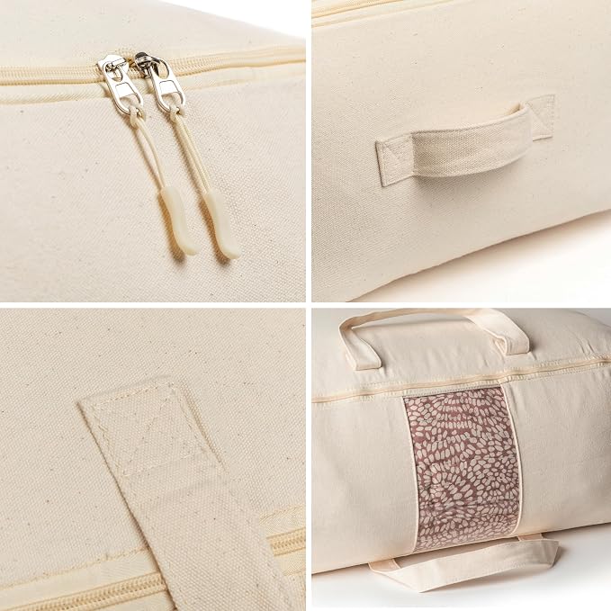 Soft Canvas Storage Bags with Zipper. Thick Breathable - Image 4