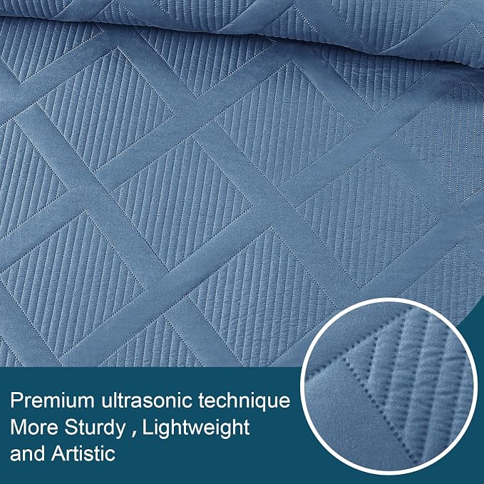 Exclusivo Mezcla California King Size Quilt, Modern Striped Pattern, - Image 4