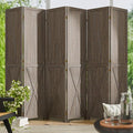 6 Panel Folding Room Divider, Solid Wood Privacy Screen, Freestanding Partition by CozyCastle