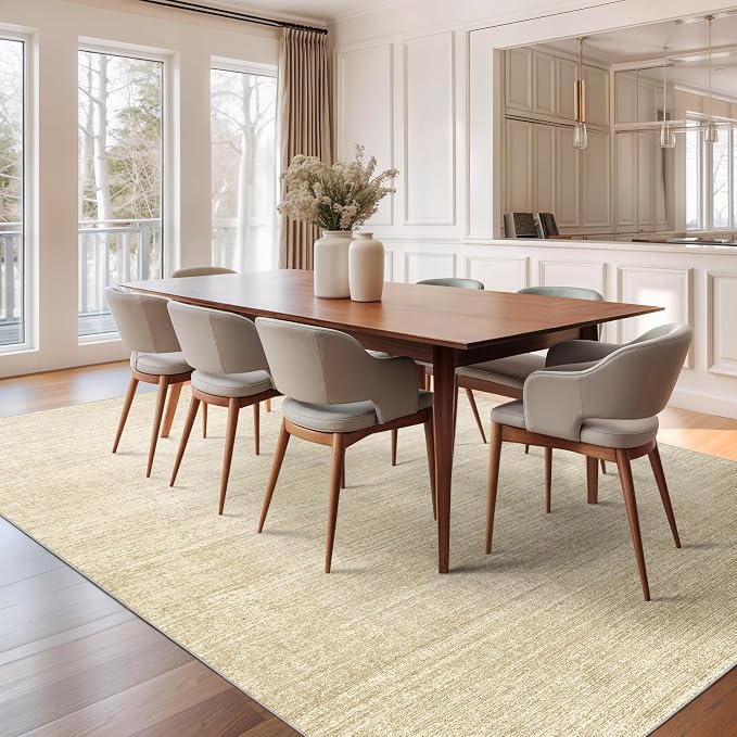 8x10 Area Rugs for Living Room, Large Washable Rug Non Slip, Tan | Soft Low Pile - Image 9