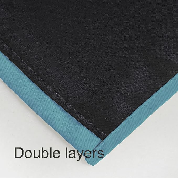 100% Blackout Curtains 52 x 63 Inch/Teal Curtains 2 Panels - Image 4